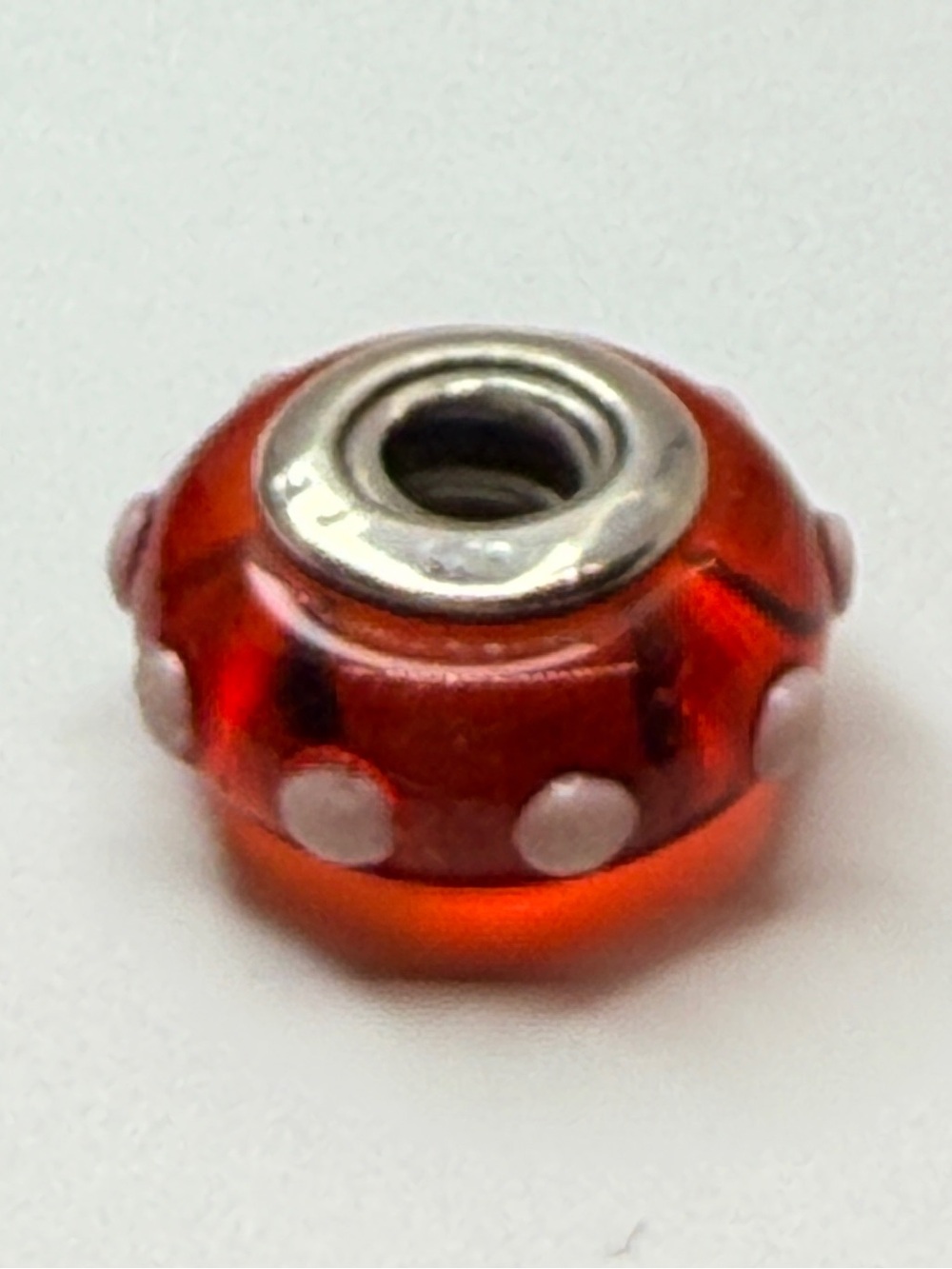 Pandora Retired Seeing Spots Red Murano Glass Charm 790633 ALE 925